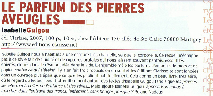 le parfum des pierres